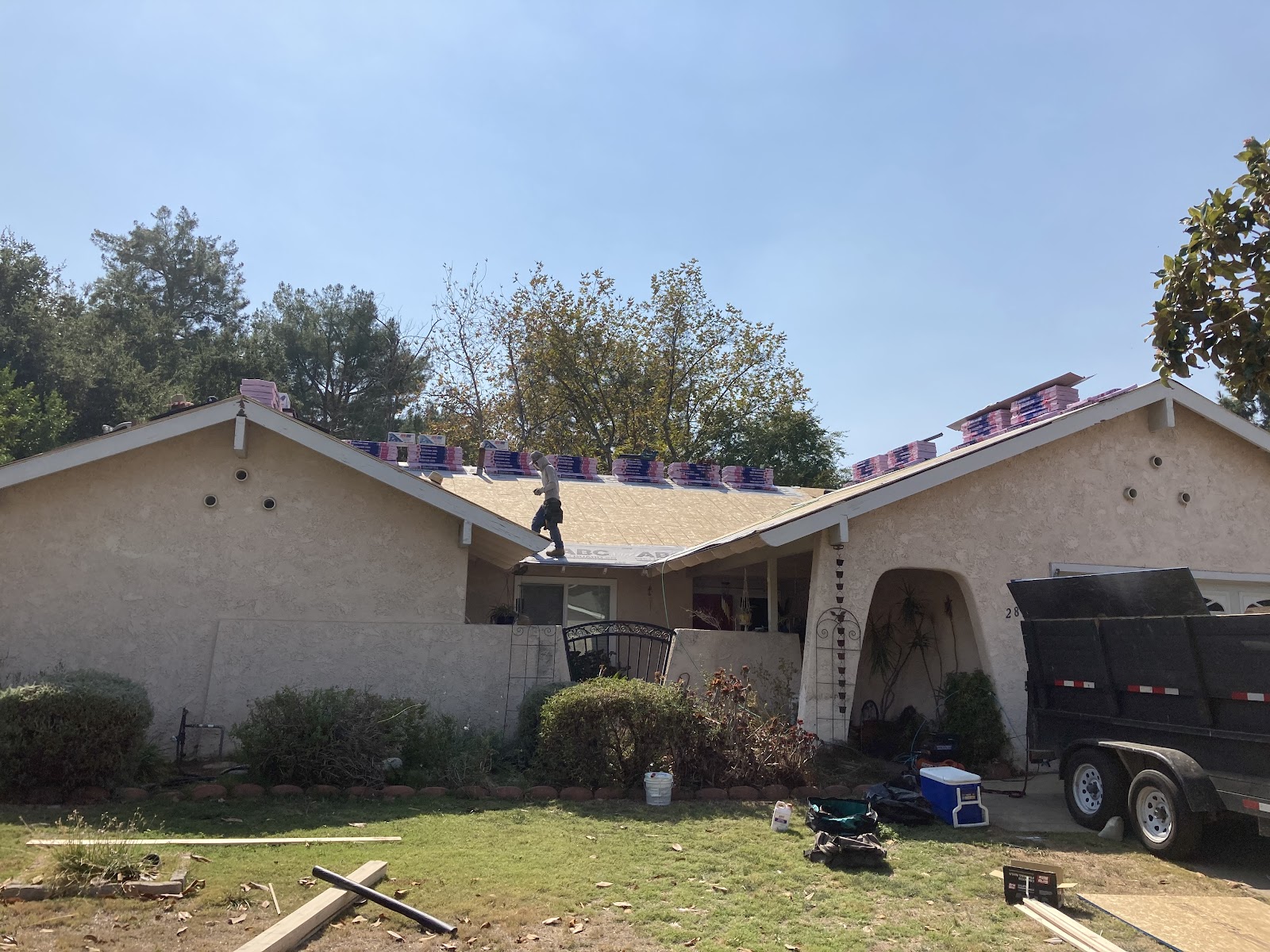 Tear-off and new decking in progress